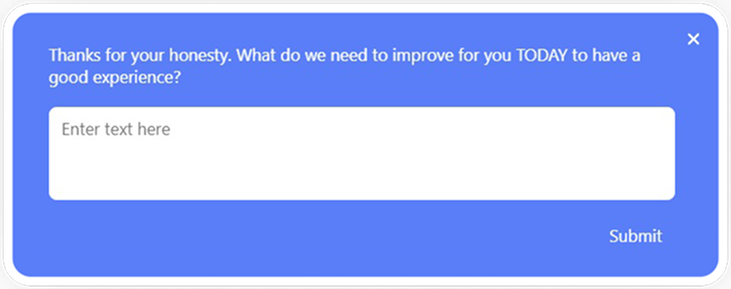 CSAT follow up for users giving rating of 7 and below